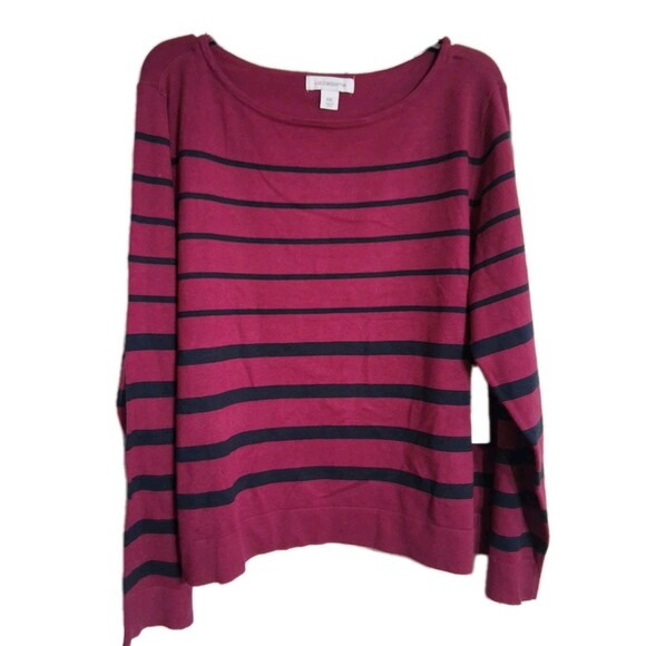 NWT Women's Liz Claiborne Magenta Long Sleeve Sweater Size XXL - Picture 1 of 6